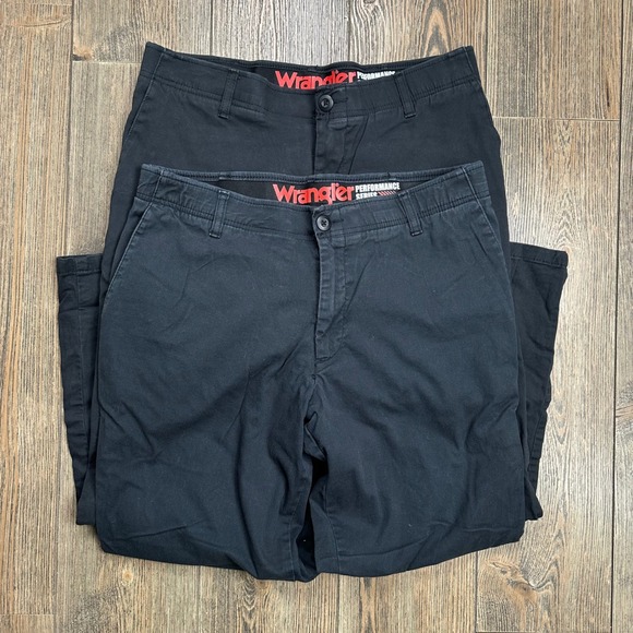 Wrangler Other - Wrangler Lot of 2 Pairs Mens Performance Series Chino Pants Black 34x29 67PSWBL